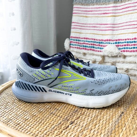 Brooks Glycerin GTS 20 Light Blue Peacoat Nightlife Road-Running Sneakers Size 9 - Picture 2 of 8